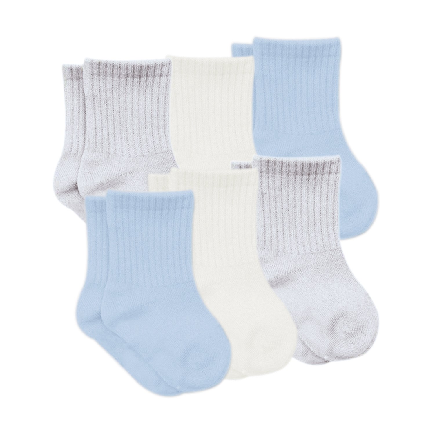 Bistyle 6'lı Bebek Çorabı 6014 Mavi-Ekru