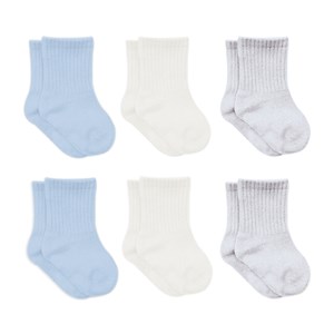 Bistyle 6'lı Bebek Çorabı 6014 Mavi-Ekru