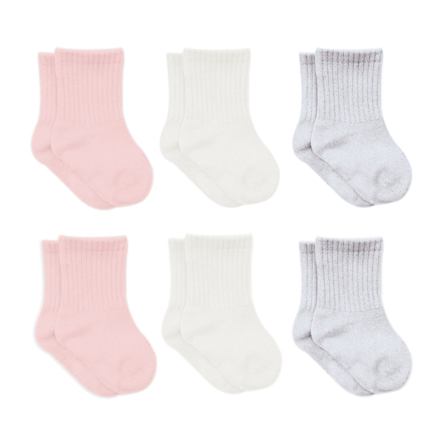Bistyle 6'lı Bebek Çorabı 6013 Pembe-Ekru