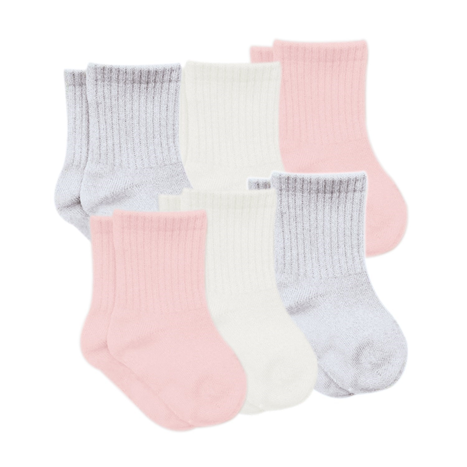 Bistyle 6'lı Bebek Çorabı 6013 Pembe-Ekru