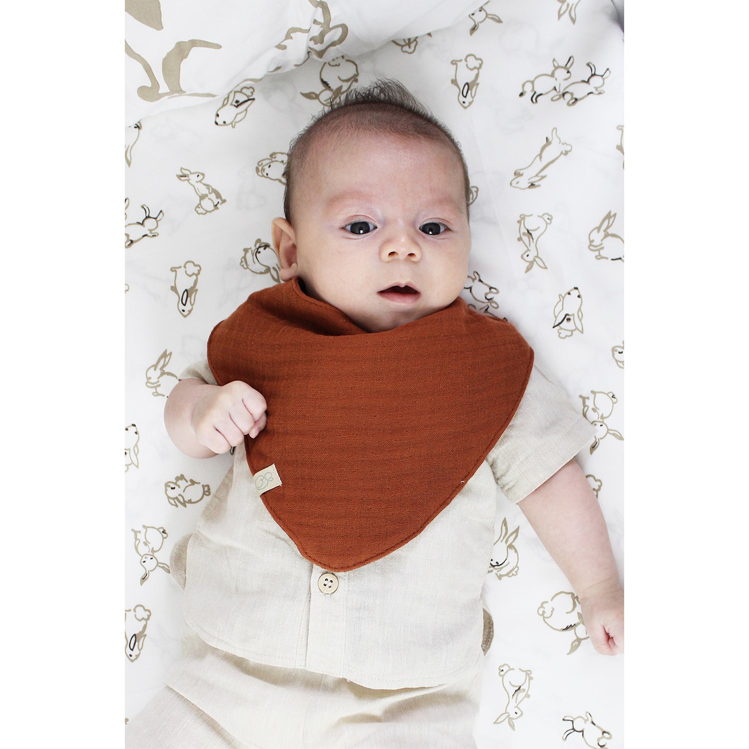 Bistyle 3'lü Müslin Bebek Fular Mama Önlüğü 0-24 Ay 20100 Kiremit