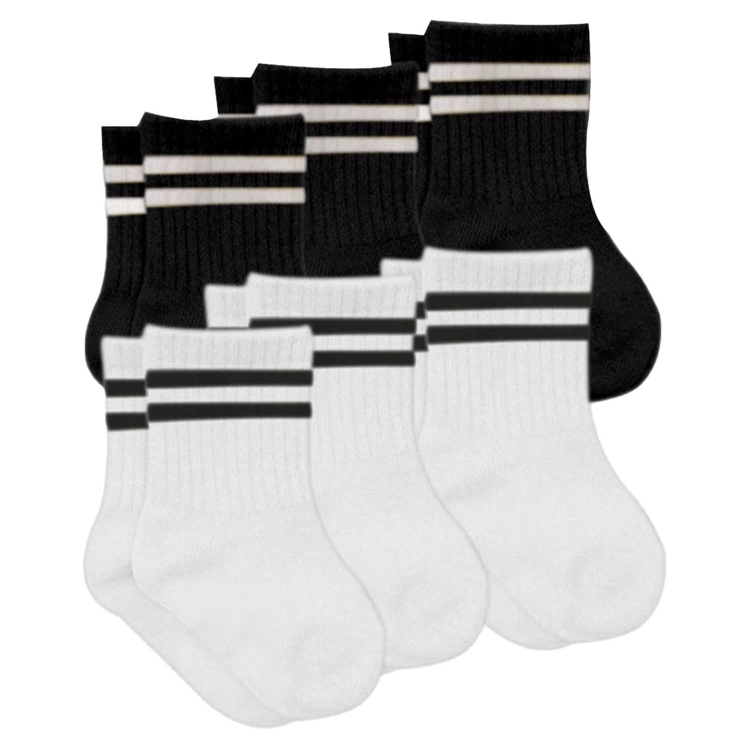 Bistyle 6'lı Bebek Çorabı (Çemberli) 6010 Siyah-Beyaz