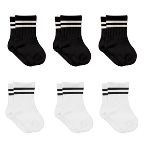 Bistyle 6'lı Bebek Çorabı (Çemberli) 6010 Siyah-Beyaz