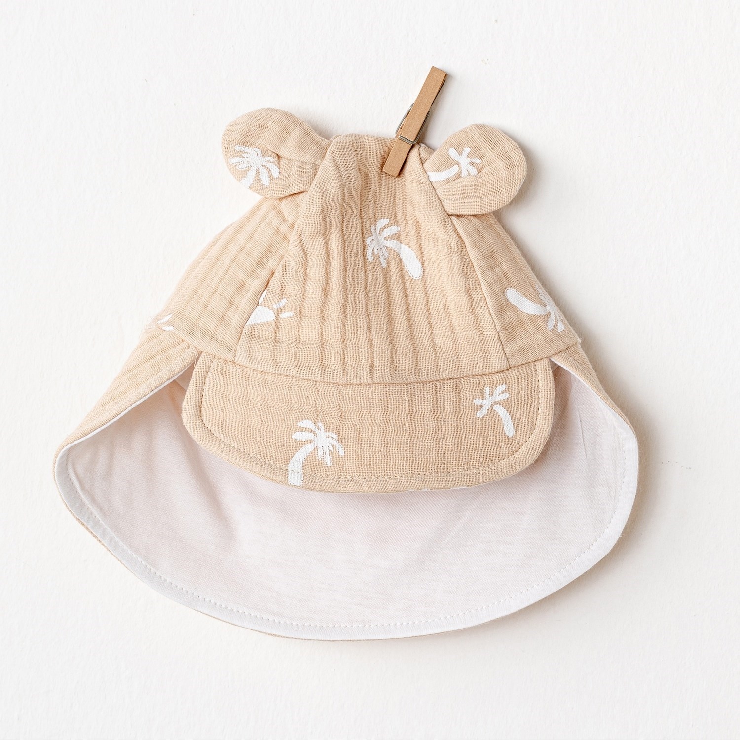 Andywawa Smil All Day Müslin Bebek Şapka AC24512 Bej