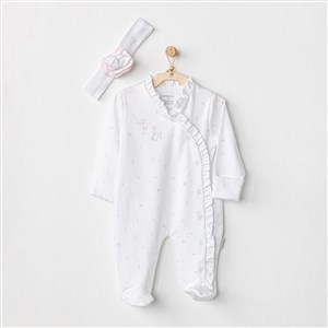 Andywawa Have A Nice Day Bebek Tulum Takım AC24653 Beyaz