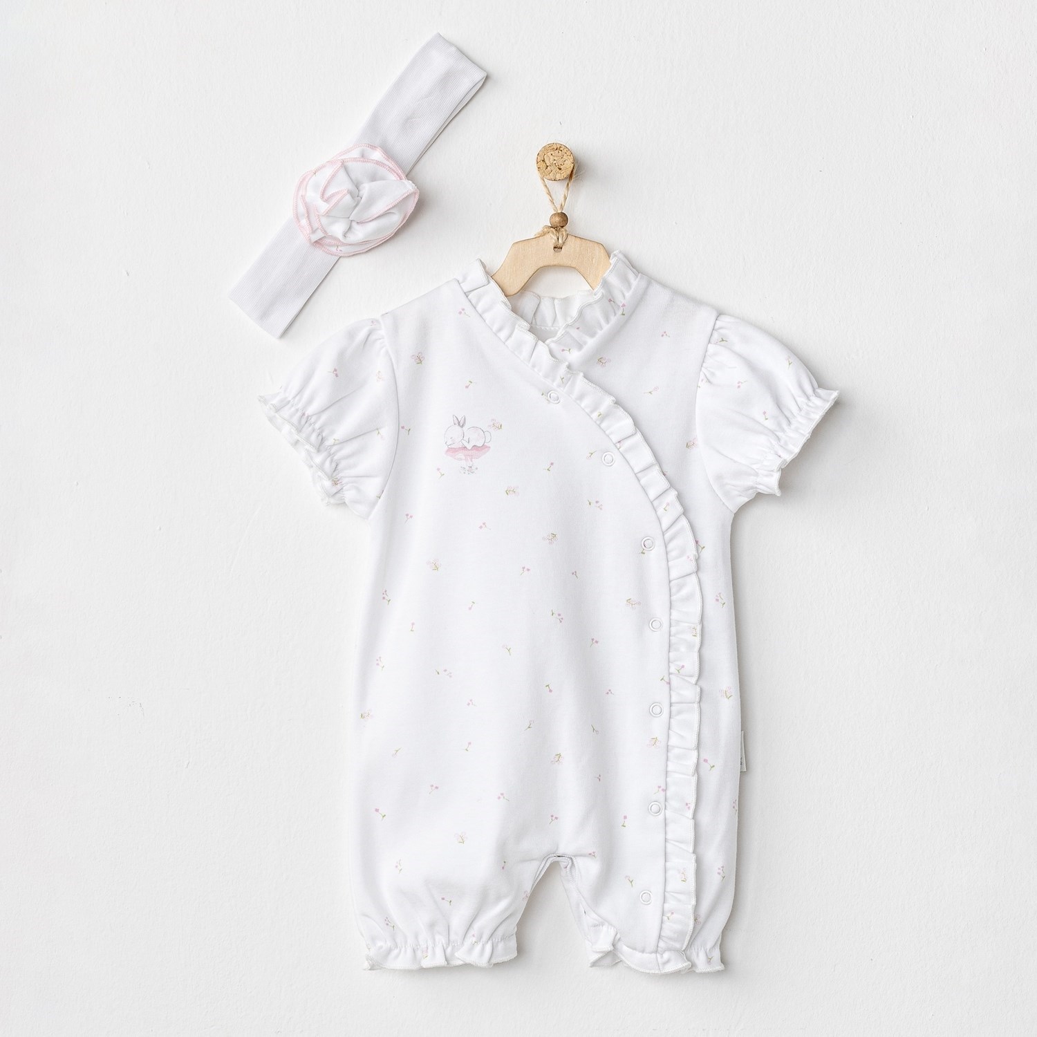 Andywawa Have A Nice Day Bebek Tulum Takım AC24654 Beyaz
