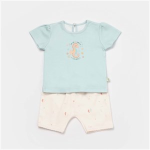 Biorganic Save The Seahorse 2'li Bebek Takımı 59798 Bej-Mint