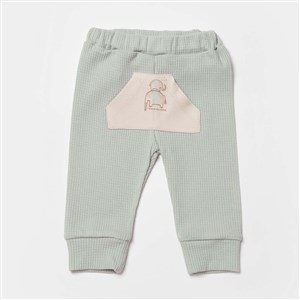 Biorganic Waffle I Love My Mama Bebek Pantolonu 57894 Bej-Mint