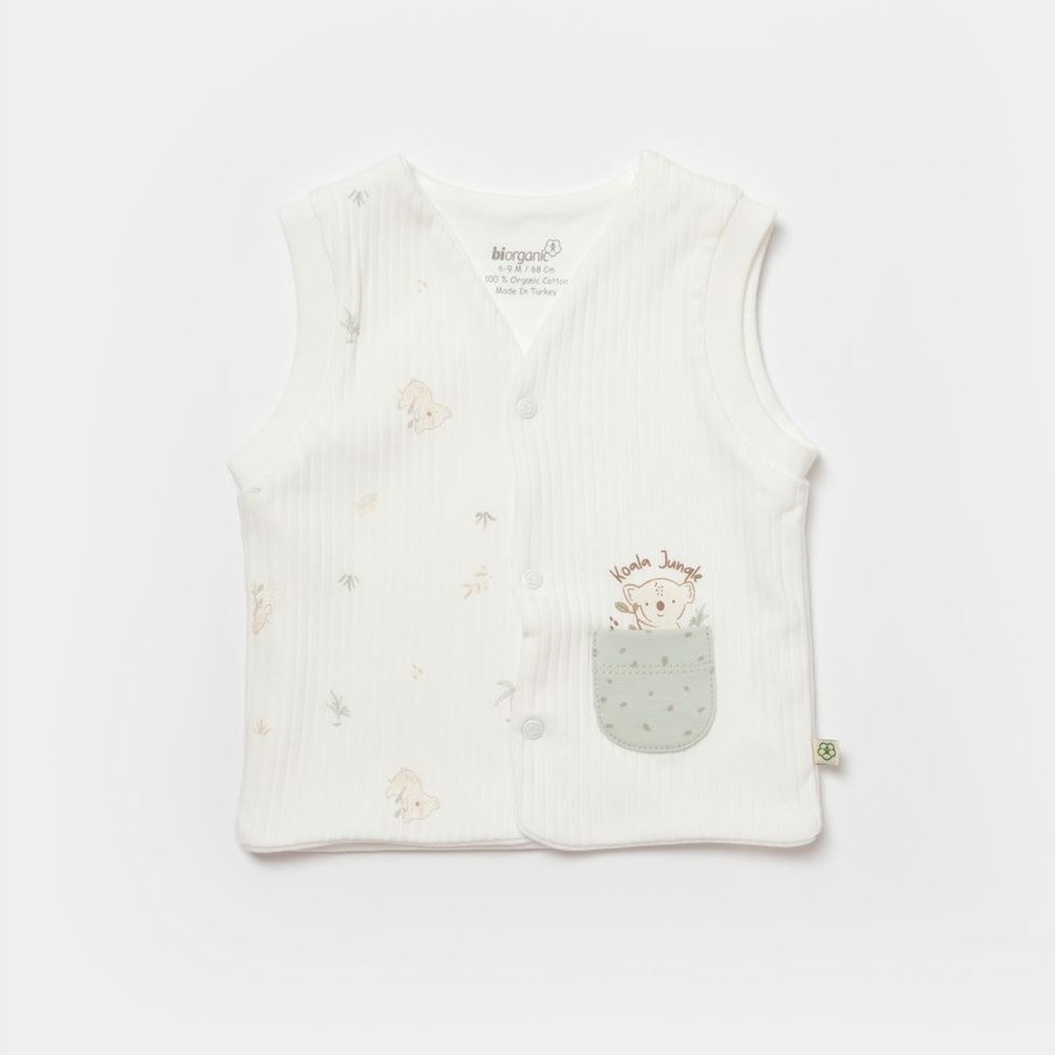 Biorganic Koala Jungle Bebek Yeleği 61494 Mint