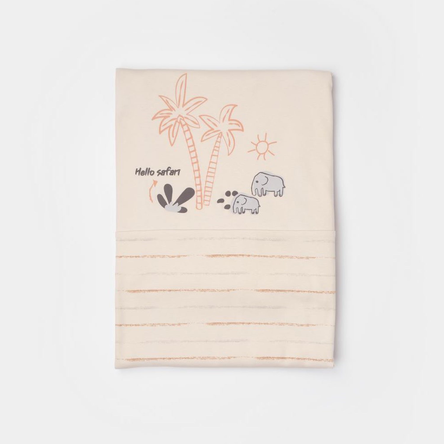 Biorganic Hello Safari Bebek Battaniyesi 85x90 64688 Ekru-Kiremit