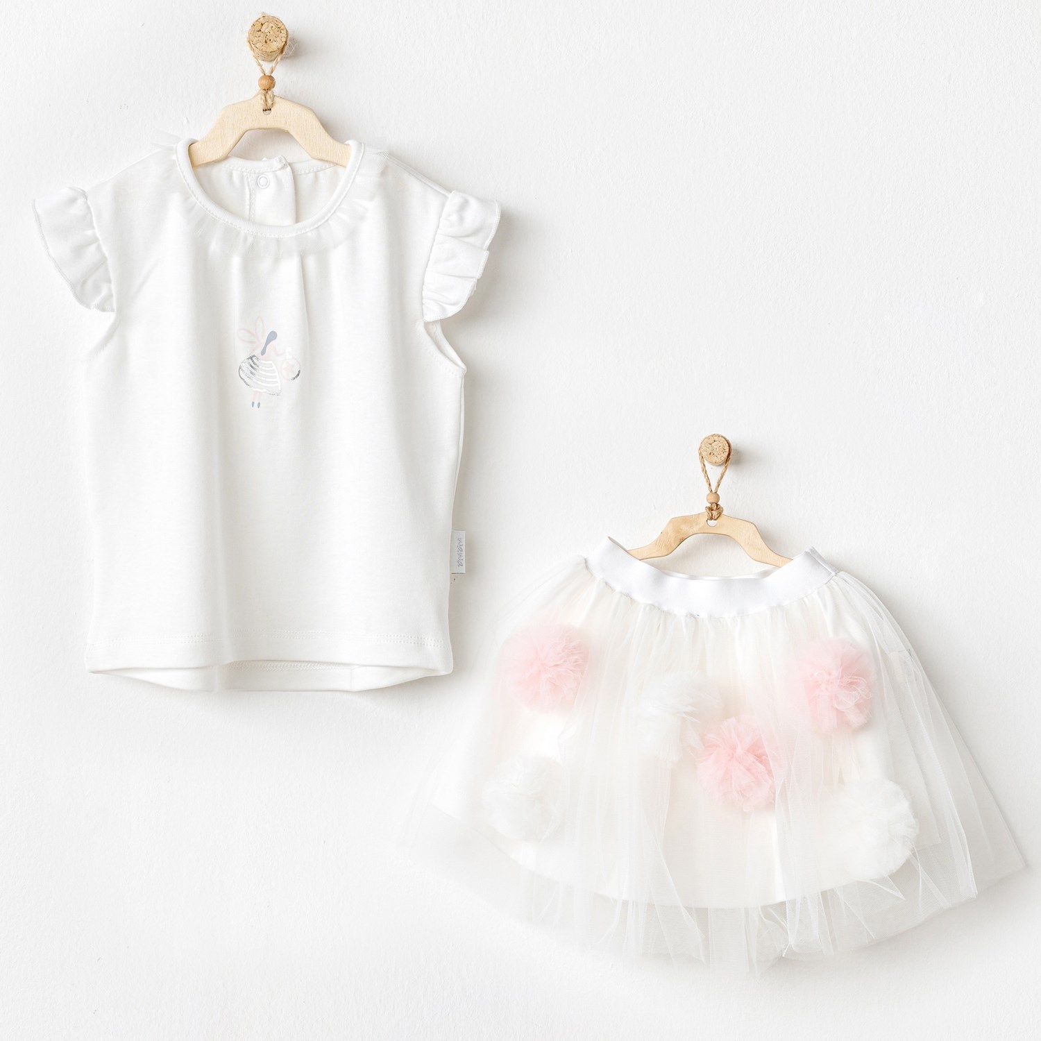 Andywawa Petit Love 2'li Bebek Takımı AC24503 Ekru