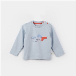 Biorganic Sun Lets Sail Bebek Sweat 57908 Ekru-Mavi