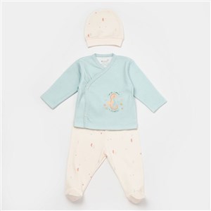 Biorganic Save The Seahorse 3'lü Bebek Takımı 73330 Bej-Mint