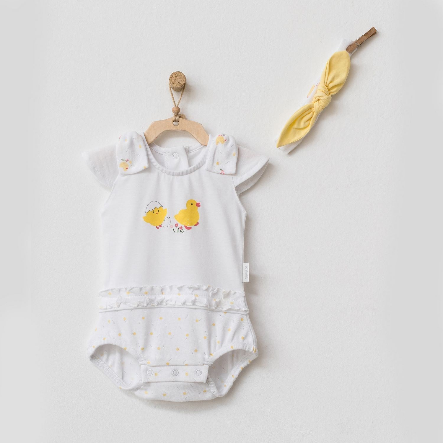 Andywawa Happy Chicky Bebek Tulum Takım AC21573R Beyaz