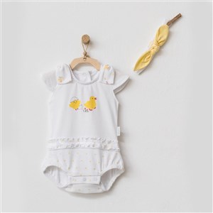 Andywawa Happy Chicky Bebek Tulum Takım AC21573R Beyaz