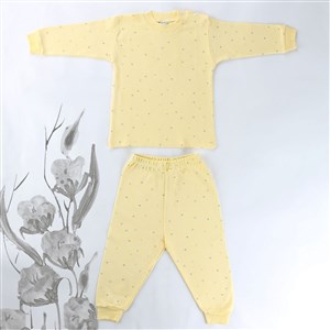 Sebi Bebe Mini Çiçekli Pijama Takımı 9127 Sarı