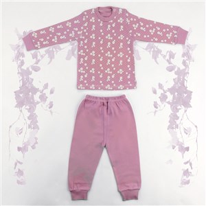 Sebi Bebe Papatya Pijama Takımı 9126 Gül Kurusu