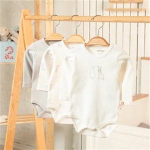 Tiffany Baby Rabbit Theme 3'lü Uzun Kol Bebek Badi 14011 Ekru