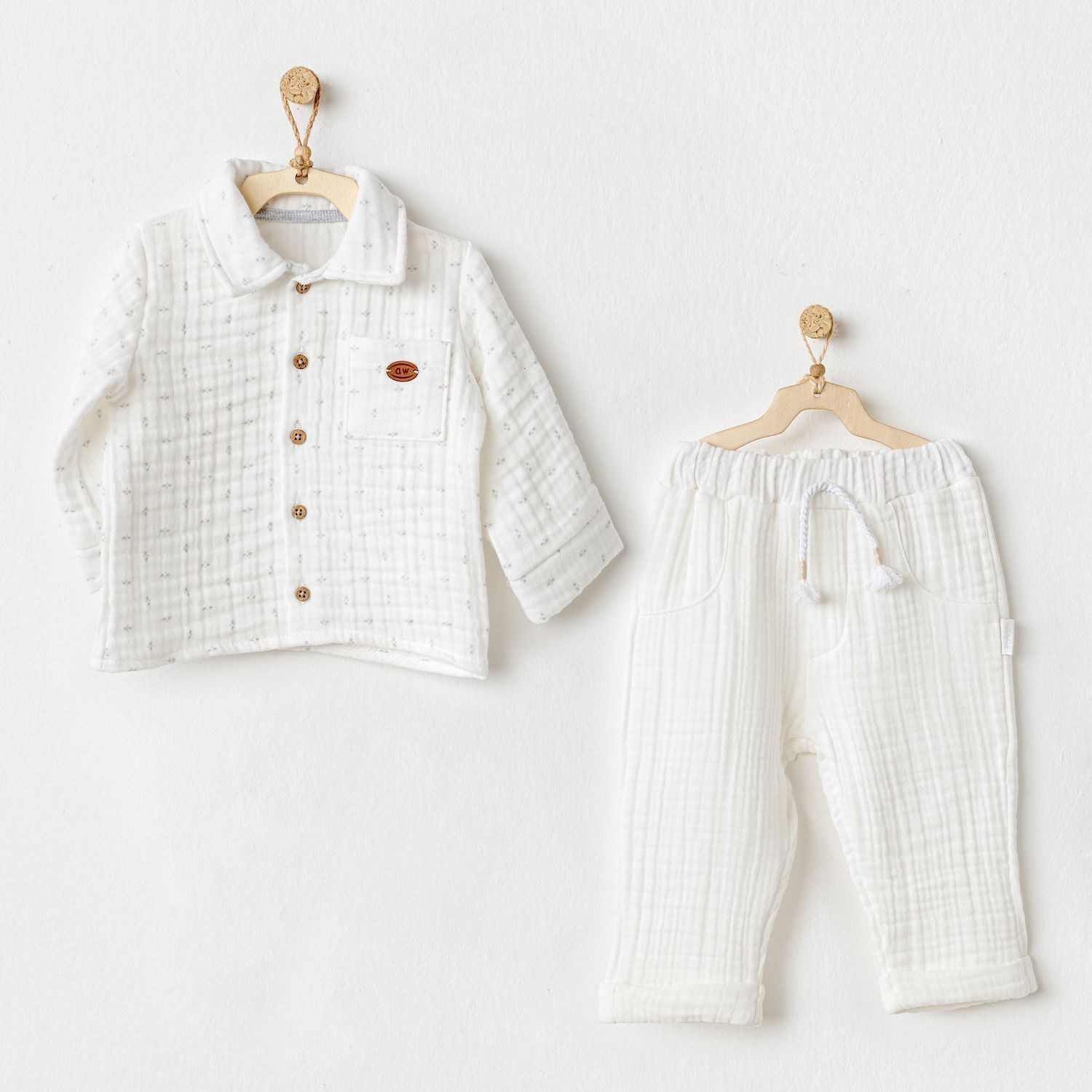 Andywawa Wawa Boys 2'li Bebek Takımı AC24739 Beyaz