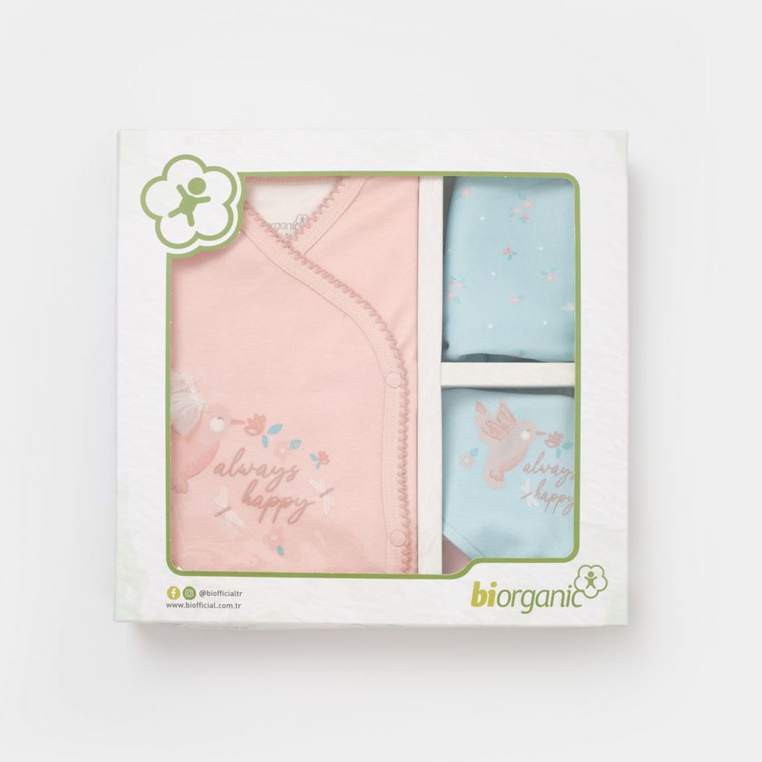Biorganic Always Happy 5'li Hastane Çıkış Seti Gül Kurusu-Mint