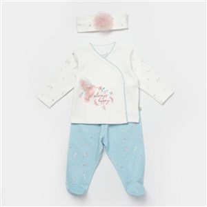 Biorganic Always Happy 3'lü Bebek Seti 73327 Ekru-Gül Kurusu