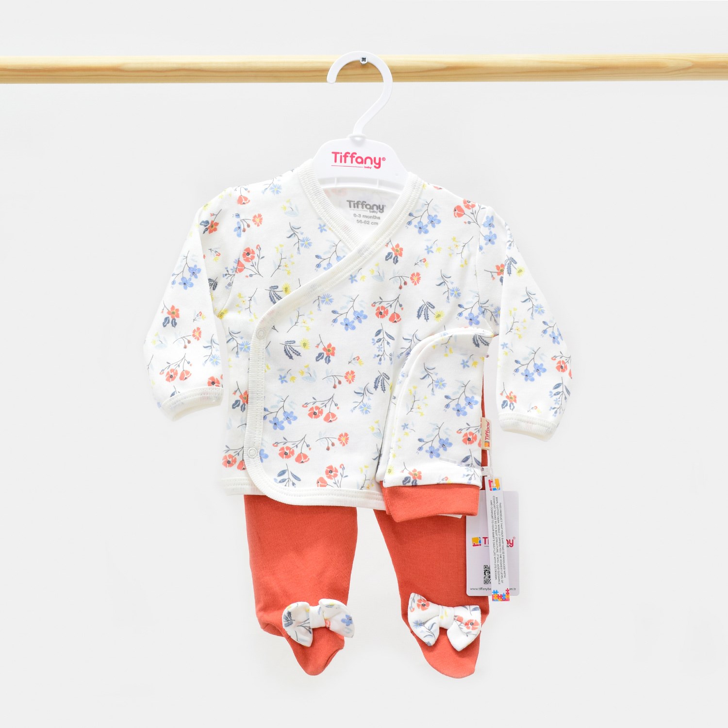 Tiffany Baby Sweat Theme 3'lü Bebek Zıbın Seti 11078 Kiremit
