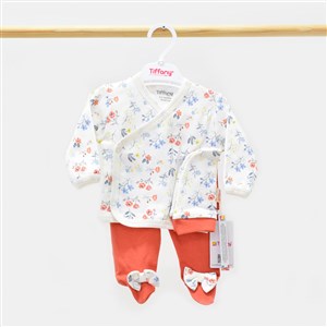 Tiffany Baby Sweat Theme 3'lü Bebek Zıbın Seti 11078 Kiremit