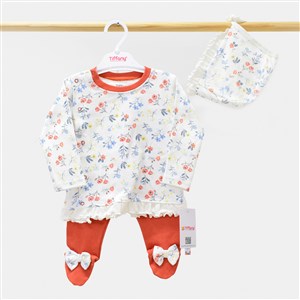 Tiffany Sweat Theme 3'lü Bebek Takım 11020 Kiremit