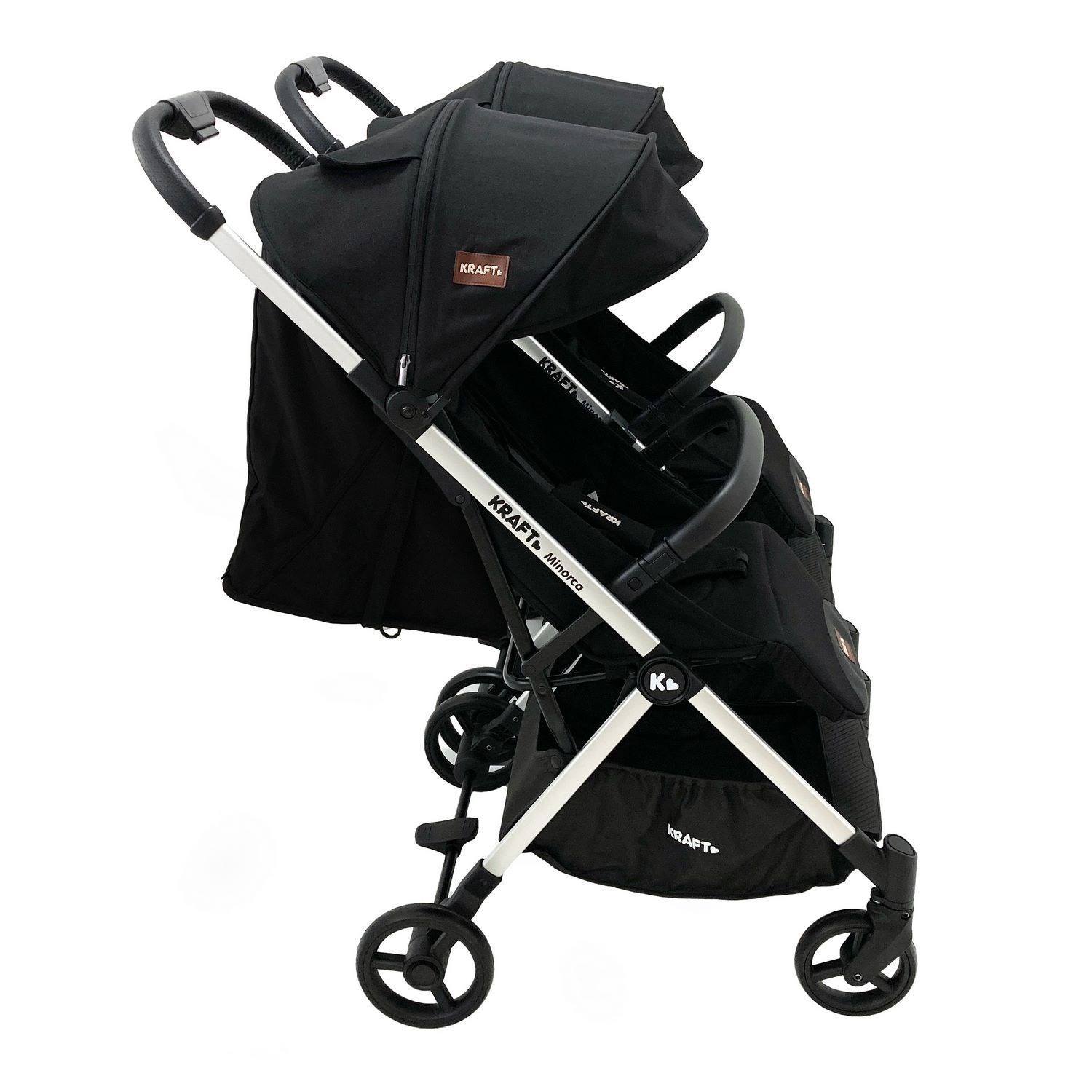 Kraft Minorca İkiz Bebek Arabası Black Melange