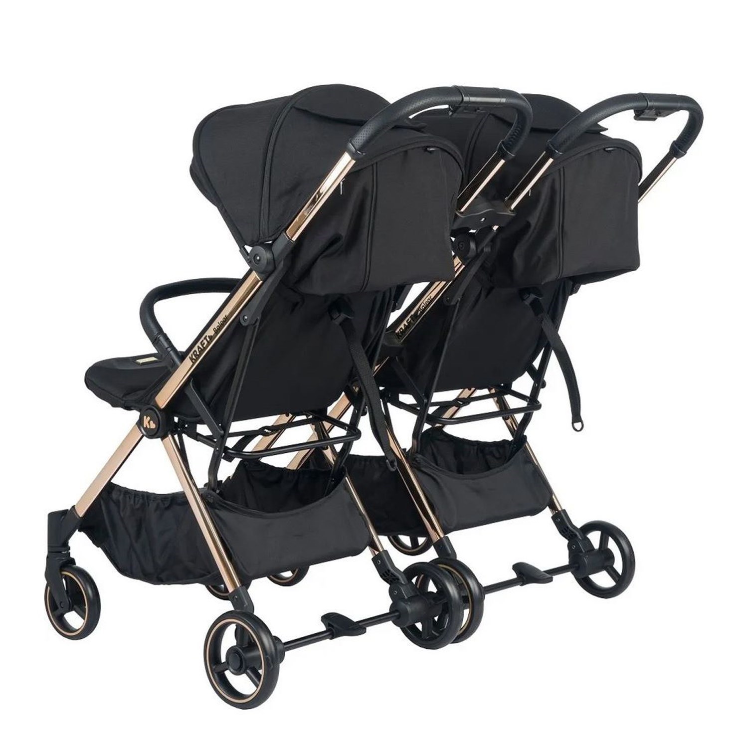 Kraft Balear İkiz Bebek Arabası Black - Champagne
