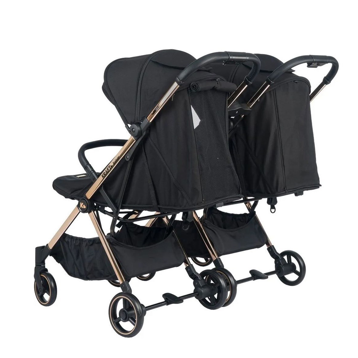 Kraft Balear İkiz Bebek Arabası Black - Champagne