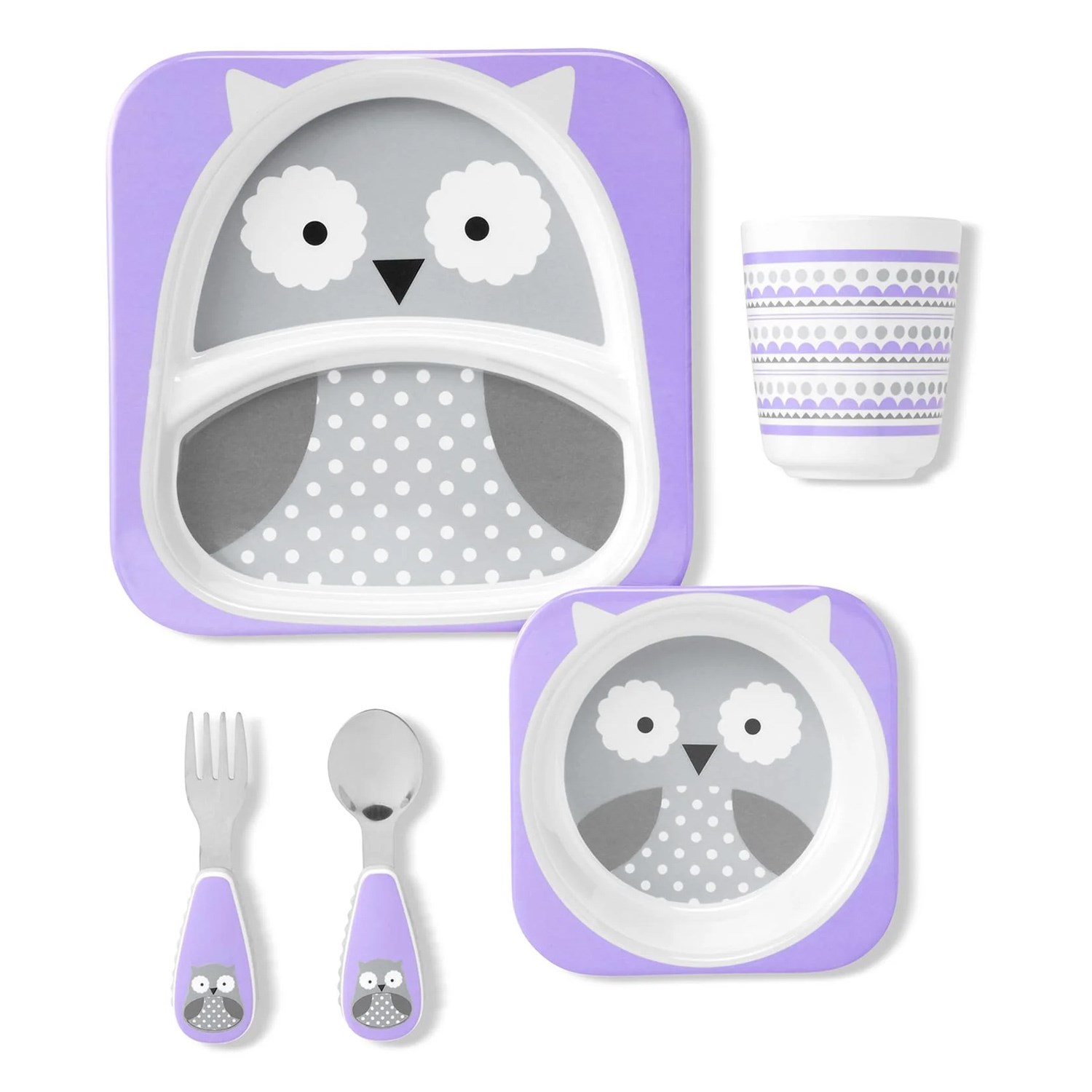 Skip Hop Zoo Tabak Kase Çatal Kaşık Seti 9I414710 Mor