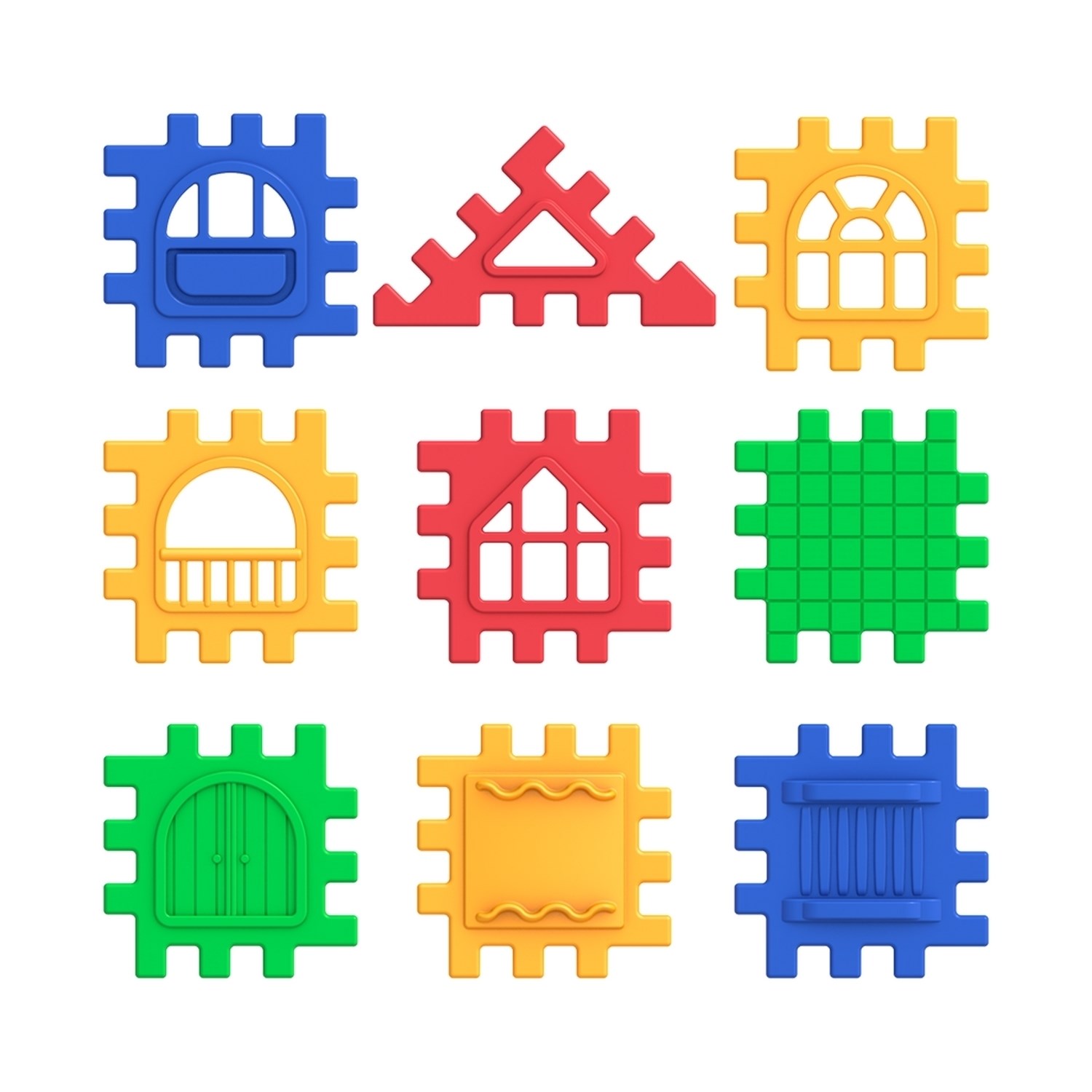 Dede Puzzle City 3D Yapı ve Tasarım Blokları 64 Parça 03702 
