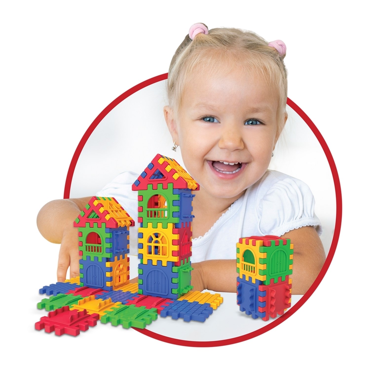 Dede Puzzle City 3D Yapı ve Tasarım Blokları 64 Parça 03702 