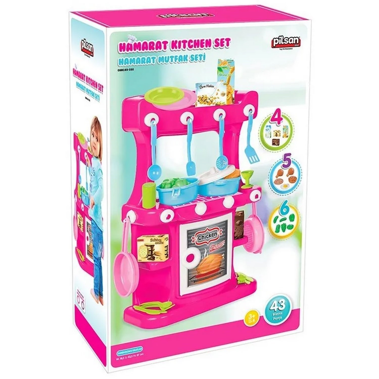 Pilsan Hamarat Mutfak Seti 03335 Pembe