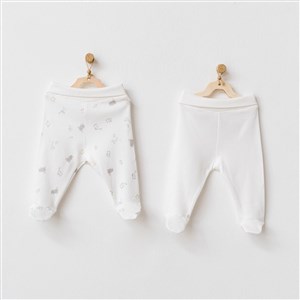 Andywawa 2'li The Zoo Balboa Bebek Pantolonu AC25264 Ekru