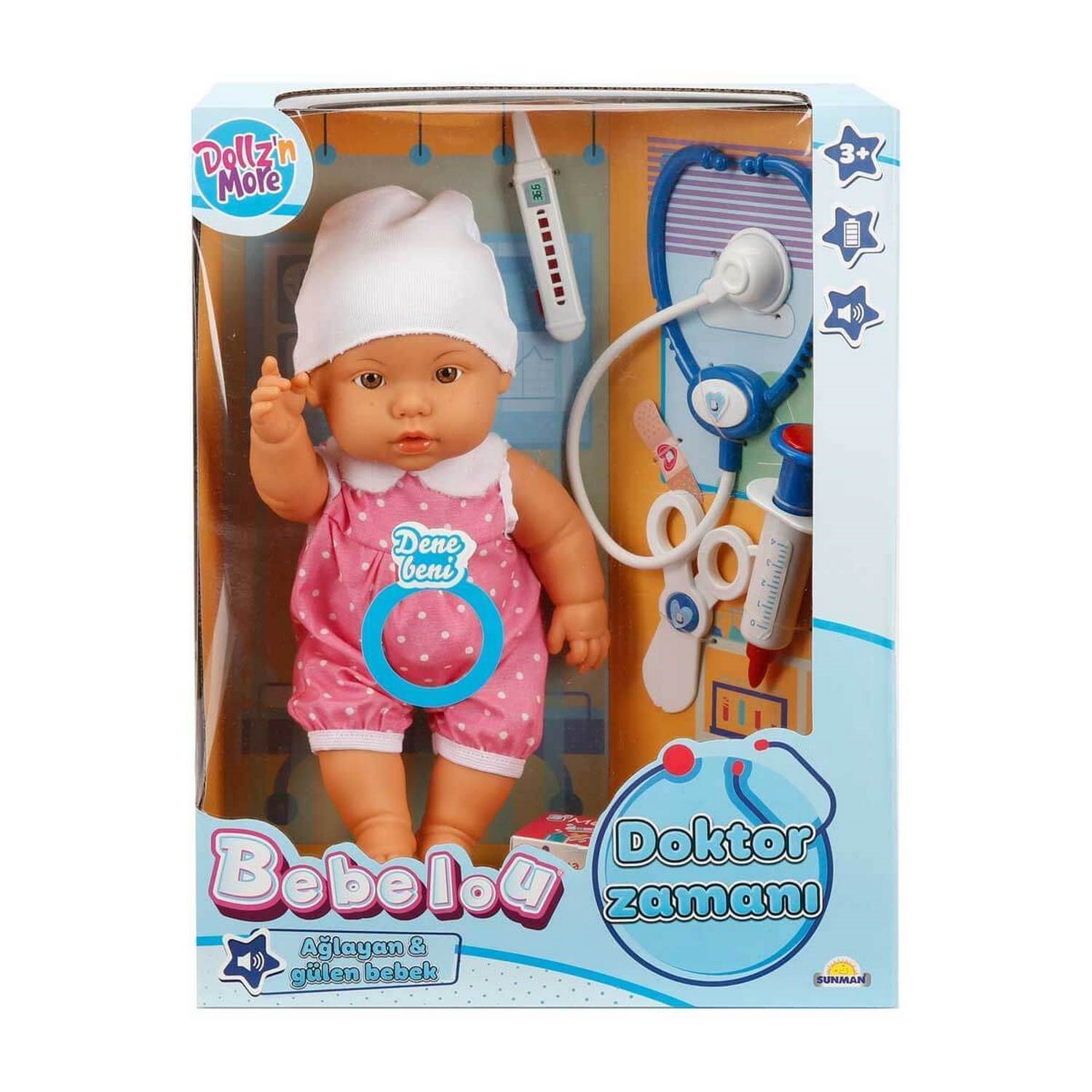 Dollz'n More Doktor Zamanı Sesli Bebek S01030111 Pembe