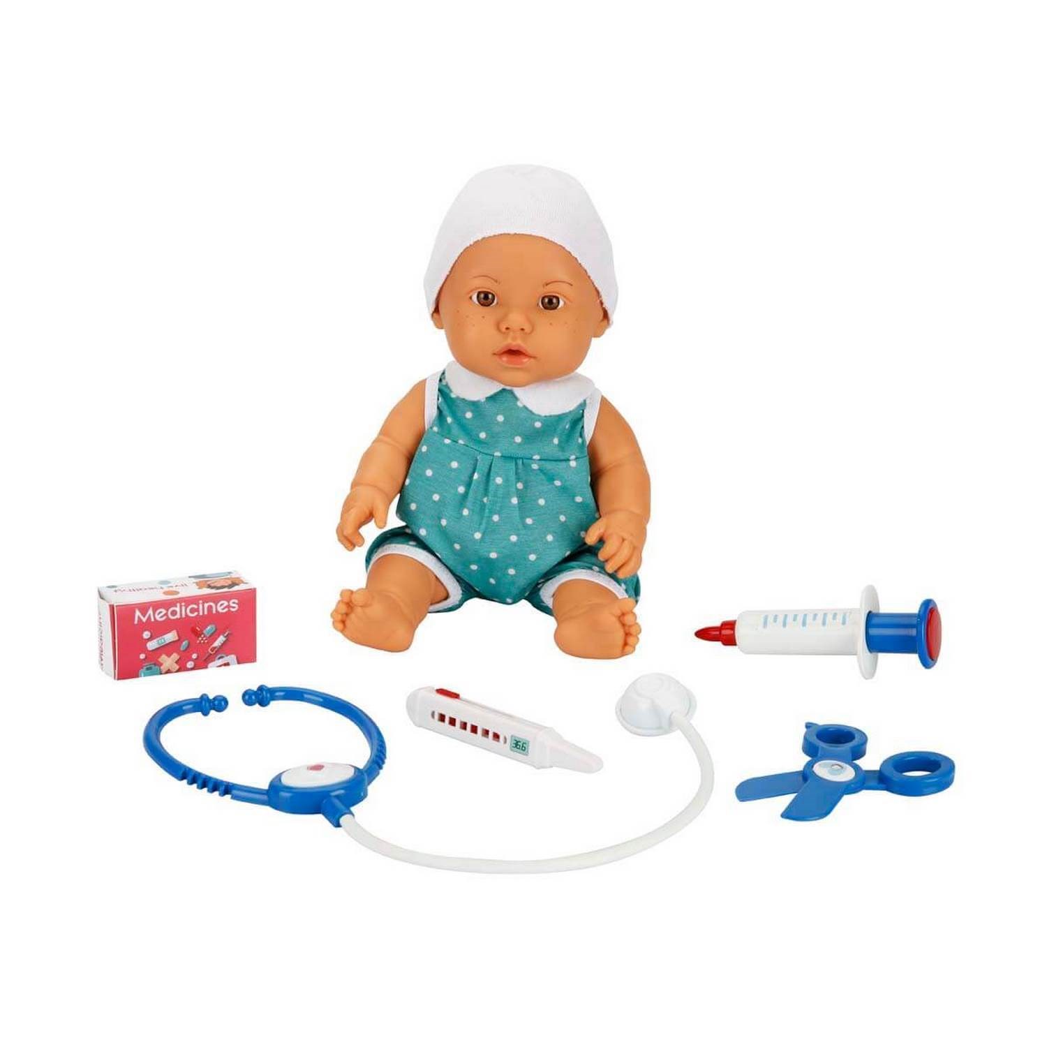 Dollz'n More Doktor Zamanı Sesli Bebek S01030111 Yeşil