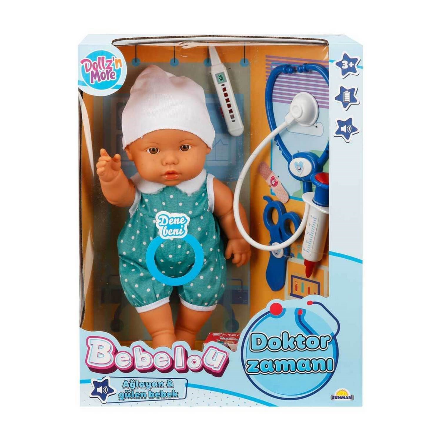 Dollz'n More Doktor Zamanı Sesli Bebek S01030111 Yeşil