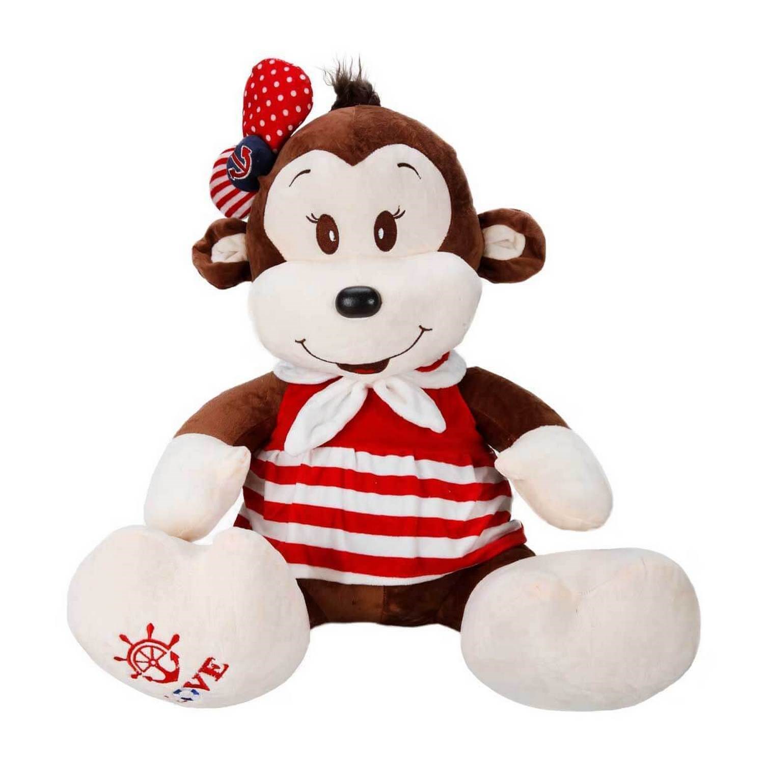 Puffy Friends Maymun Denizci Peluş 50 Cm 1528 Kırmızı