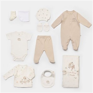 Bibaby Lamb Friends 10'lu Bebek Hastane Çıkış Seti 63234 Bej