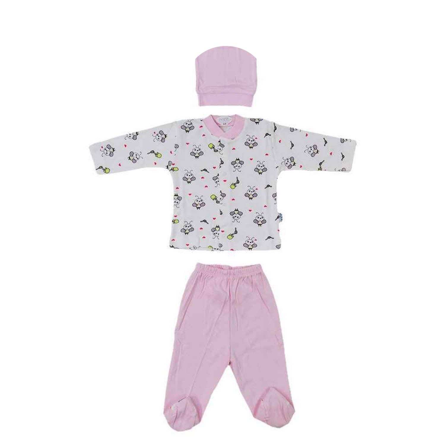 Sebi Bebe Arı Baskılı Pijama Takımı 2238 Pembe