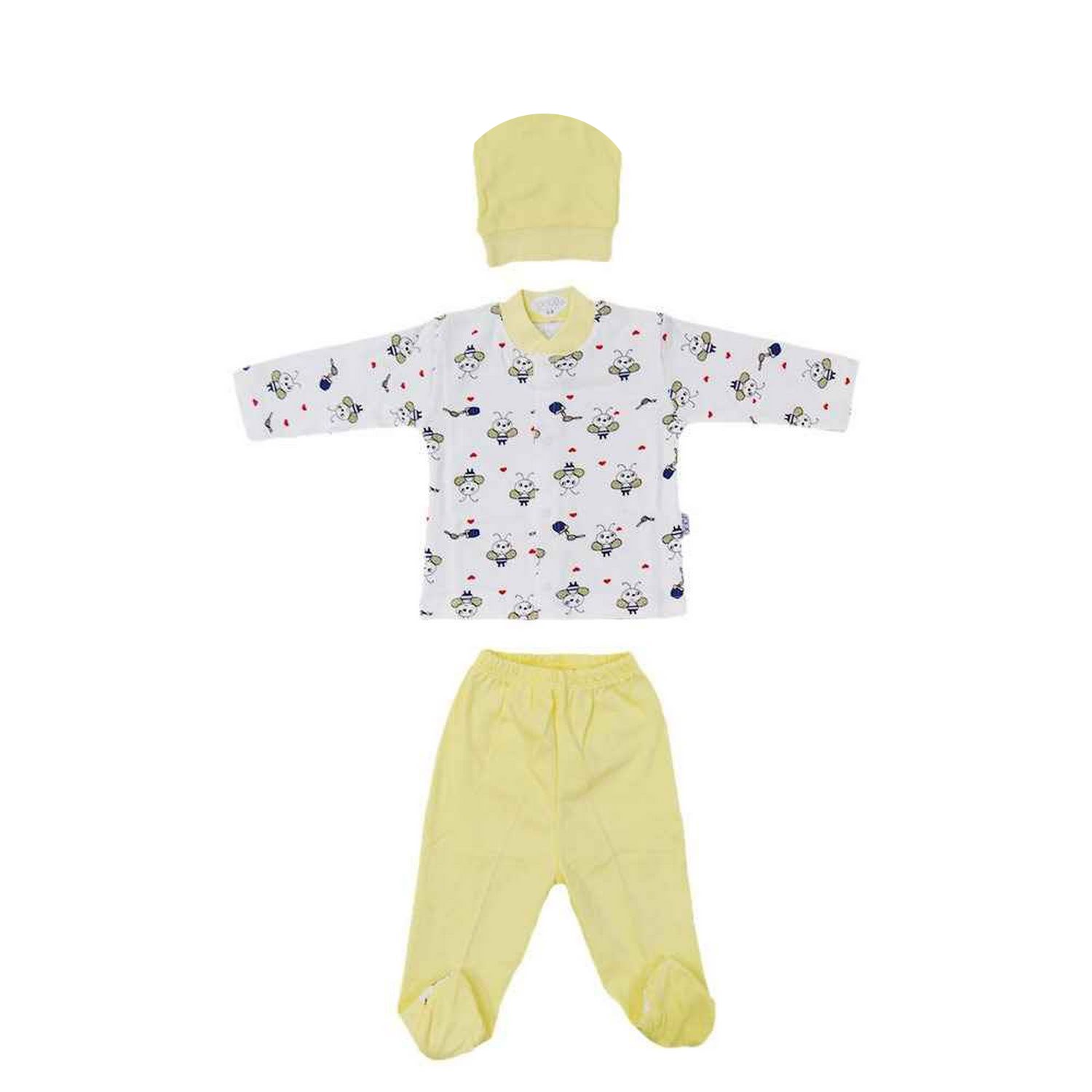 Sebi Bebe Arı Baskılı Pijama Takımı 2238 Sarı