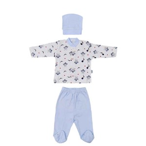 Sebi Bebe Arı Baskılı Pijama Takımı 2238 Mavi