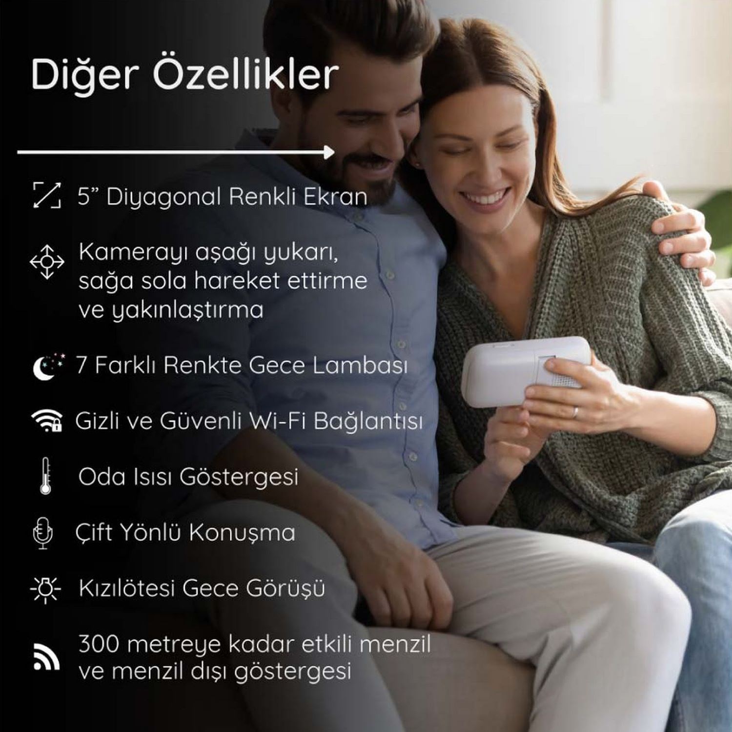 Hubble HD Wi-Fi Dijital Bebek Kamerası + Gece Lambası HBL14 