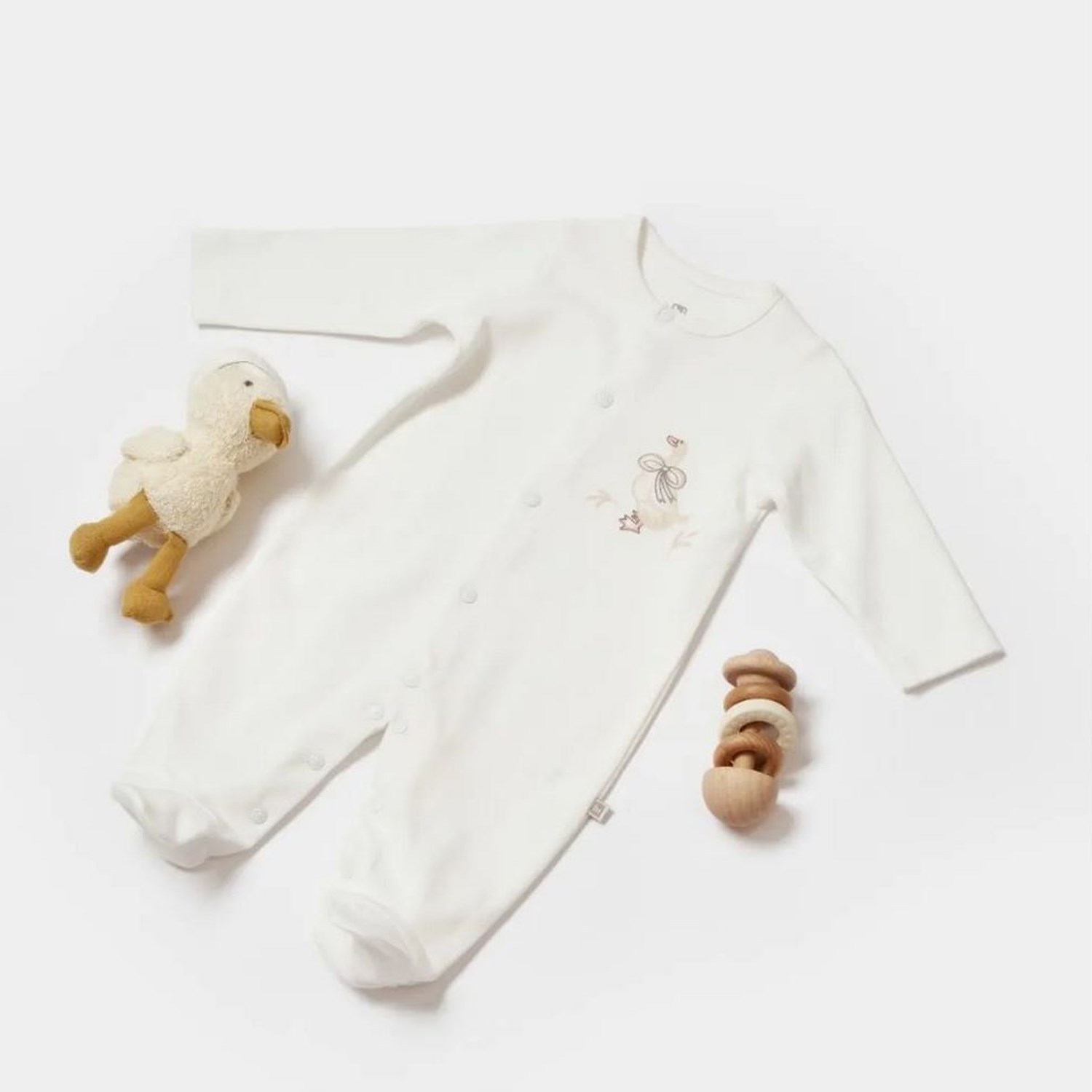 Bibaby Twinn Duck Bebek Tulumu 60725 Ekru-Pembe