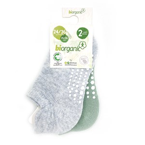 Biorganic Unisex 2'li Kaymaz Çorap 68487 Gri-Nil