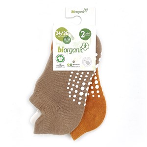 Biorganic Unisex 2'li Kaymaz Çorap 68487 Toprak-Hardal