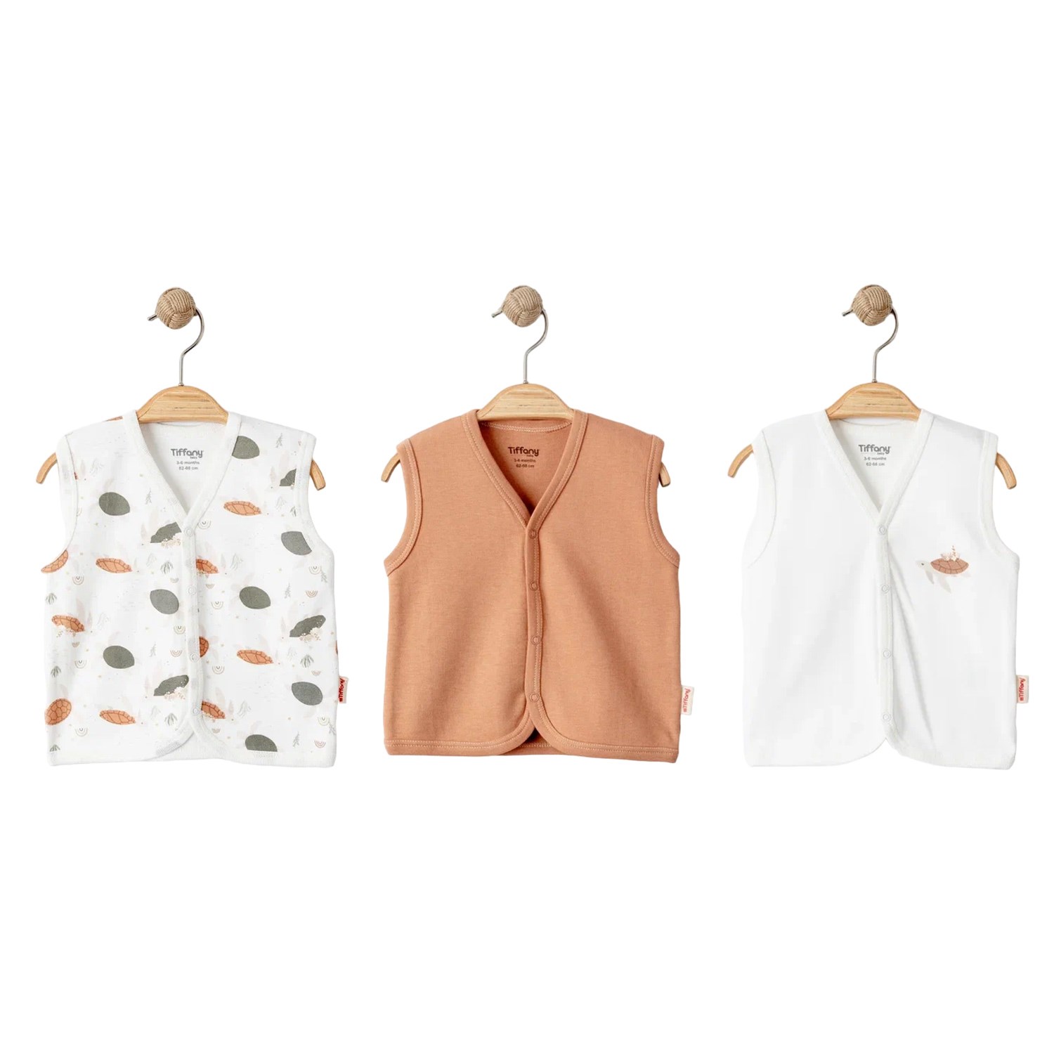 Tiffany Baby Turtles Theme 3'lü Yelek 19005 Ekru
