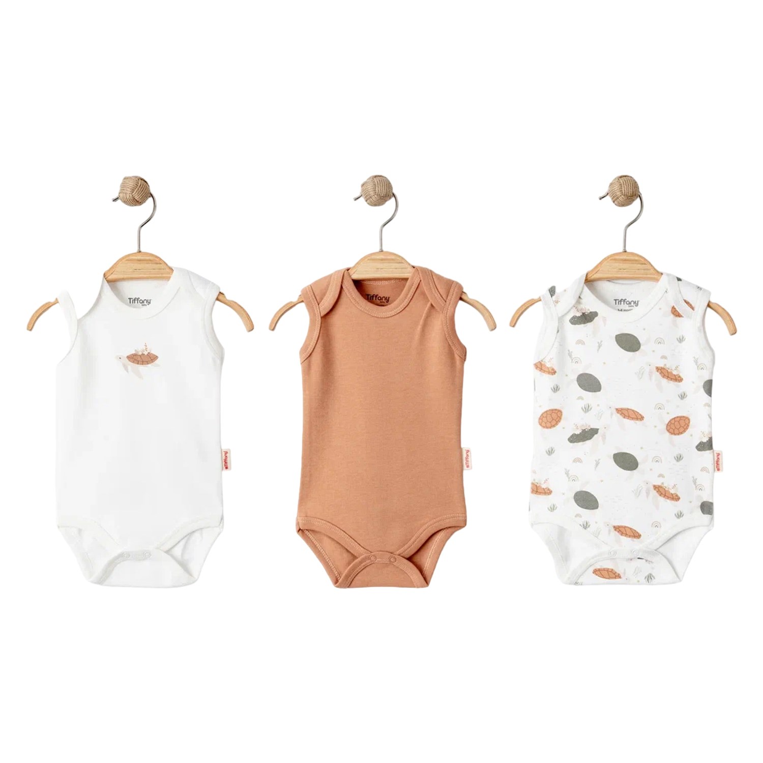 Tiffany Baby Turtles Theme 3'lü Atlet Badi 19009 Ekru